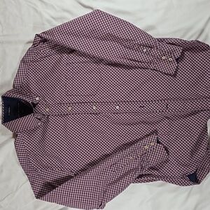 Tommy Hilfiger Red and Blue Checkered Shirt With Front Pocket